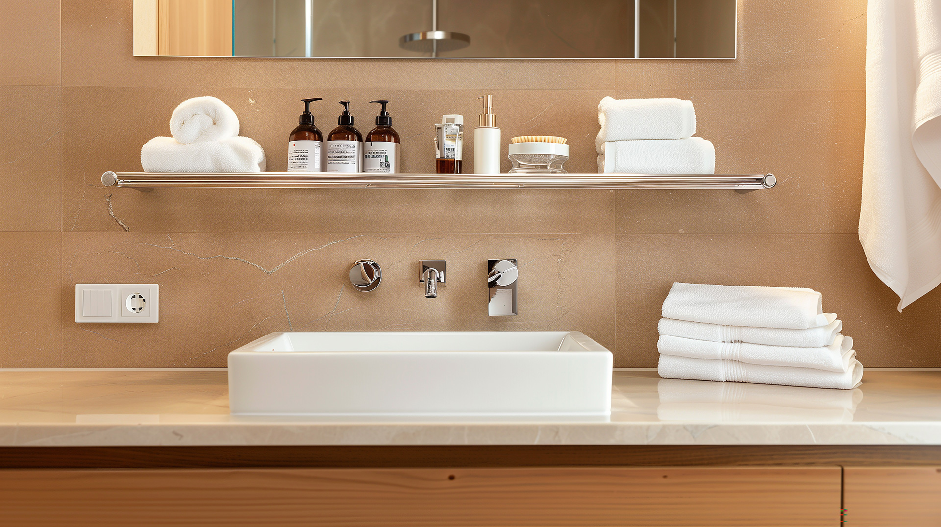 Shelf above sink