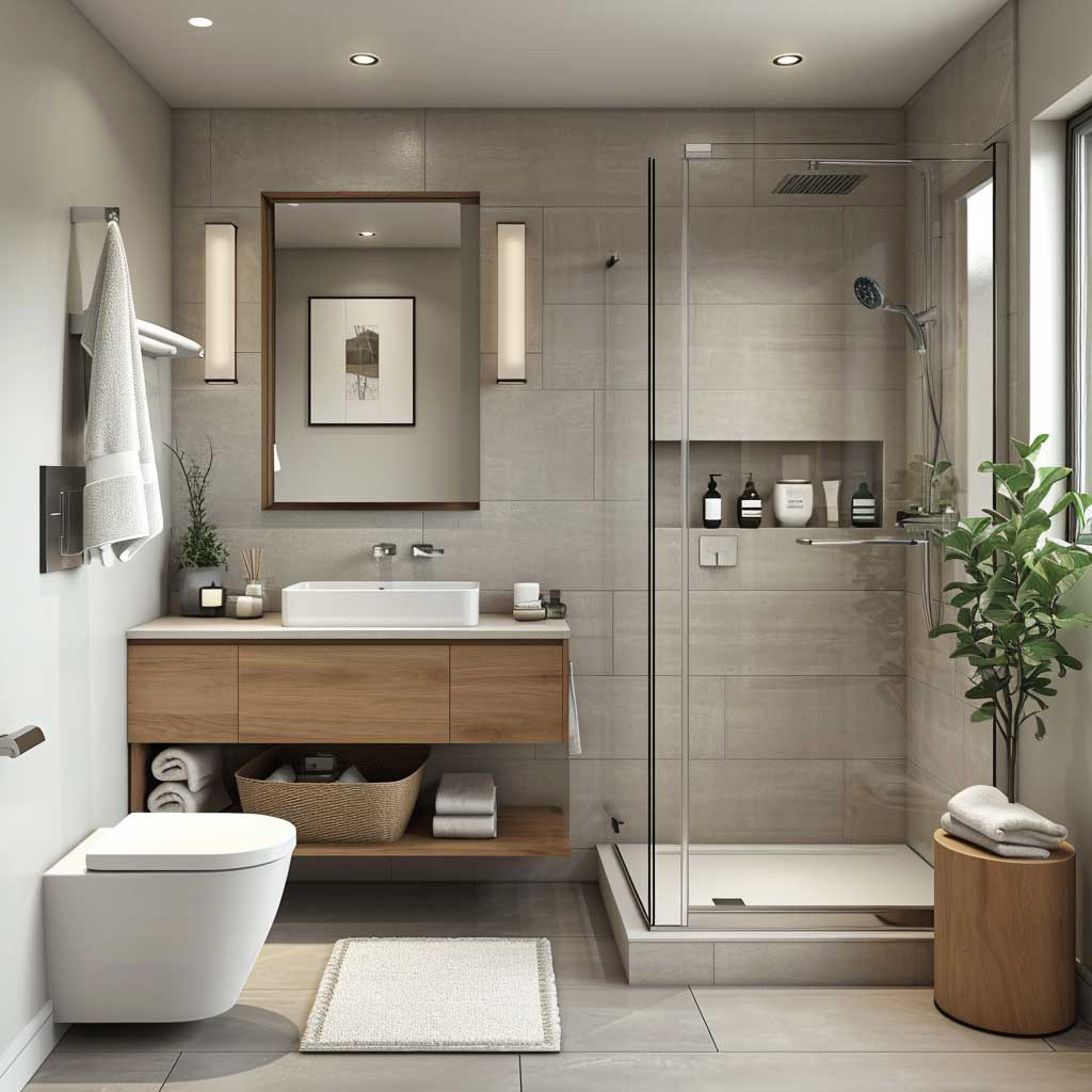 Space saving bathroom