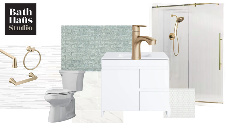 mood board for girls bathroom